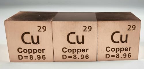 Image of 1.5 inch 38.1mm Copper Metal Cube Cu up to 99.9% Pure Periodic Table Element Engraved Density Collection Science Education Display Block Cube + Acrylic Case Box - 1PC