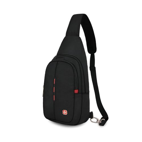 OkiiO Borsa a Tracolla Impermeabile Tattica, con Fori per Auricolari, Porta di Ricarica USB, Borsa a Tracolla Sportiva Multifunzionale Casual
