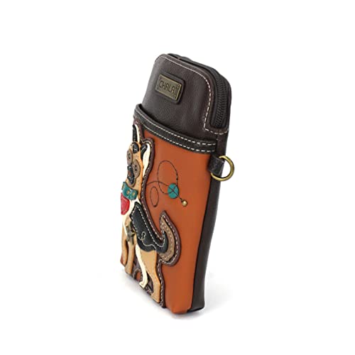 Image of CHALA Dog Collection Cell Phone Crossbody Purse-Women PU Leather /Canvas Multicolor Handbag with Adjustable Strap
