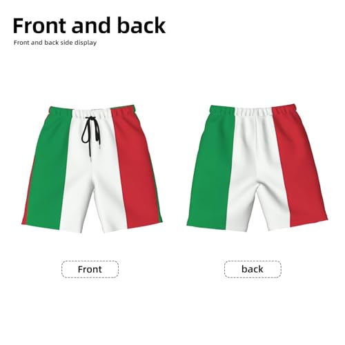 Italy Flag Youth Beach Pants, Soft and Breathable, with Drawstring Waist, Suitable for Sports and Leisure.2