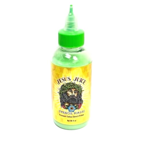 Jesus Juice Stencil Magic Transfer Gel – 8oz Tattoo Stencil Transfer Solution – Vegan-Friendly Stencil Gel – Fast-Drying and Long-Lasting – Clean and Easy Application