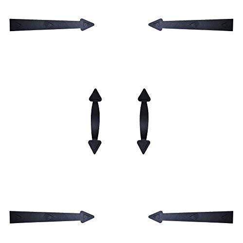 WOOCH Magnetic Decorative Garage Door Curb Appeal Faux Hinges Handles Hardware Kit Color Black