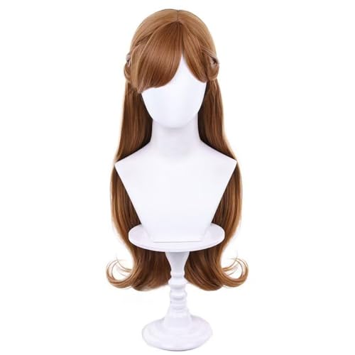 SisiruKou Anime Brown Long Wavy with Bang Princess Wig for Women Halloween Cosplay Costume Wig