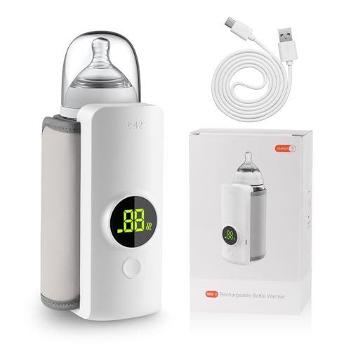 FlaschenwäRmer Baby Unterwegs,Tragbarer FlaschenwäRmer Baby Mit Lcd-Display,Mobiler FlaschenwäRmer Baby Mit 6000mah, 48h DäMmung, Portable Babyflaschen WäRmer Fur Travel