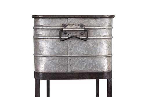 Image of Creative Co-Op Metal Bucket /Planter on Stand with Casters