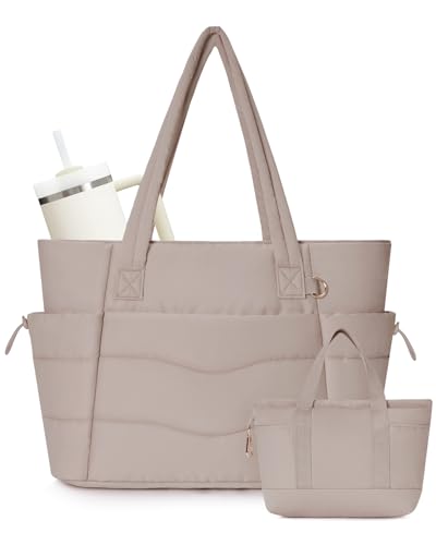 Wandering Nature Work Tote Bag with Cup Holder, Nurse Bag 2 Set, 15.6