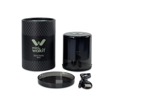 Mini Wakit Grinder (Black) – Rechargeable Electric Herb Grinder with Patented Ball & Chain Technology for Effortless Grinding – Compact, Easy-to-Use, Ideal for Kitchen, Herbs, and Spices