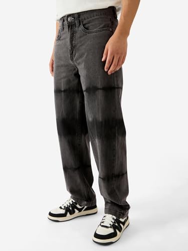 Image of The Souled Store Dark Midnight Men and Boys Grey Cotton Baggy Fit Jeans