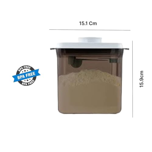 HOSAM Milchpulverbox 1700ml – UV-Schutz, luftdicht & lebensmittelecht – Baby Aufbewahrungsbehälter mit Messlöffel & Abstreifer – BPA-frei, Einhandbedienung- Milchpulverbehälter für Babynahrung