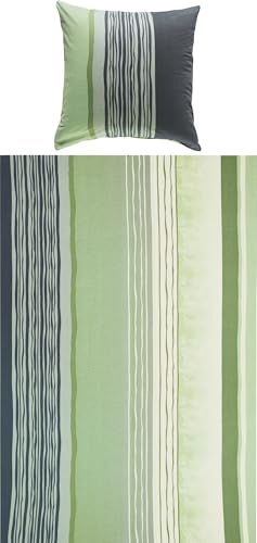 REDBEST Bettwäsche, Bettgarnitur Single-Jersey grün-grau Größe 80x80 cm / 135x200 cm - Wendekissenbezug, temperaturausgleichend, bügelfrei, mit...