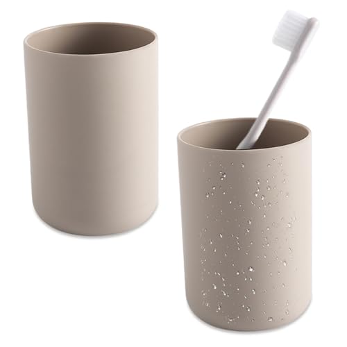Neroyaner Bathroom Tumbler Cup, 2Pcs 300ml Unbreakable Bathroom Cup, Reusable Plastic Cups, Safe & Lightweight Drink, Plastic Water Tumbler for Home Kitchen