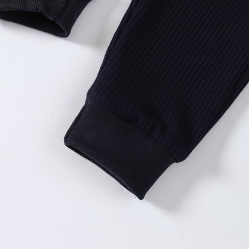 Image of Kid Toddler Boy Clothes Color Block Sweatshirt and Casual Pants 2Pcs Boys Fall Winter Outfits 1-5T