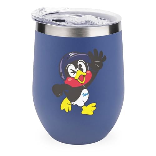 ワインタンブラー つば九郎day 東京ヤクルトスワローズ 野球応援 卵殻カップ タンブラー 350ml U字型 コーヒーカップ 蓋付き ステンレス製 魔法瓶 保冷 保温 水筒 直飲み 応援グッズ プレゼント