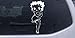 Betty Boop Hands Together Cartoons Car Window Wall Laptop Decal Sticker -- White 1.7in X 4in