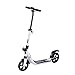 HOMCOM Patinete Plegable para Adultos y Niños más de 14 años Scooter con Manillar Altura Ajustable Tipo Monopatín con Freno Grandes Ruedas Carga 100kg 93.5x38x95-105cm