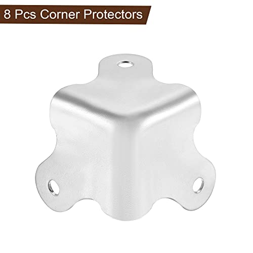 Image of uxcell 30x30x30mm Metal Box Corner Protectors Box Edge Guard Chrome Plating 8pcs