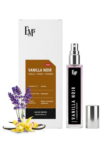 Image of EM5 Vanilla Noir Unisex Perfume | Vanilla Aromatic Woody Powdery Fragrance | Eau de Parfum Spray | Strong & Long Lasting Scent | Luxury Gift for Him & Her | 15 ml
