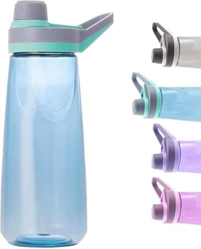 Kerilyn 32oz Clear Water Bottle, Reusable Sports Water Bottle with Handle, Spill-Proof, Leak-Proof...