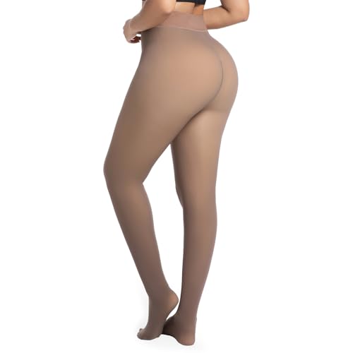 Image of Blostirno Women's Fleece Lined Tights Thermal Pantyhose Leggings Opaque Winter Warm Thick Stockings Tights