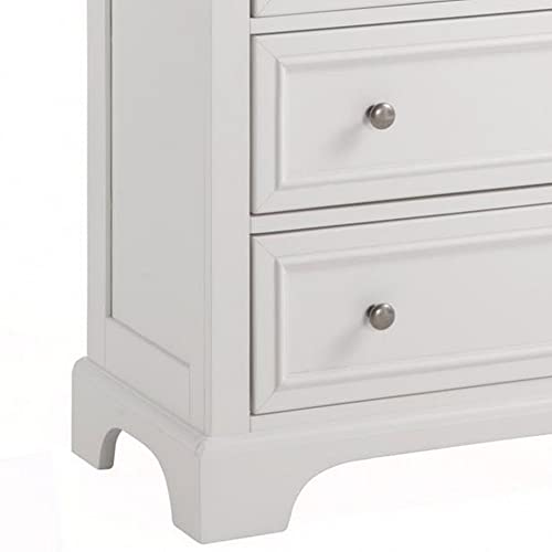 Home Styles Naples White Finish Four Drawer Chest Including Top Drawer Felt Lined For Jewelry #TOP2
