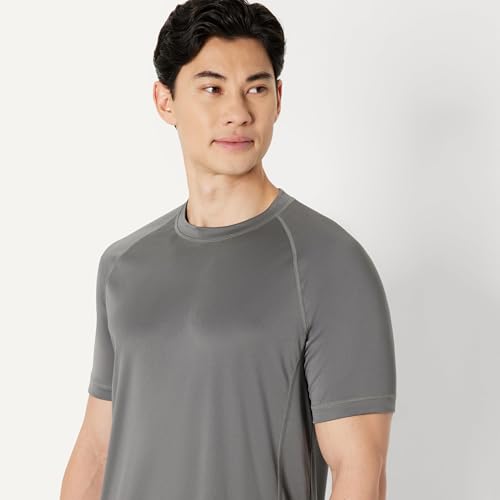 Amazon Essentials Men's Slim-Fit Short-Sleeve Quick-Dry UPF 50 Swim Tee, Breathable Stretchable Fabric, Raglan Seams, Charcoal, X-Large - image 4