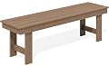 SERWALL 2-Person Backless Outdoor Bench 56 Inches, Brown