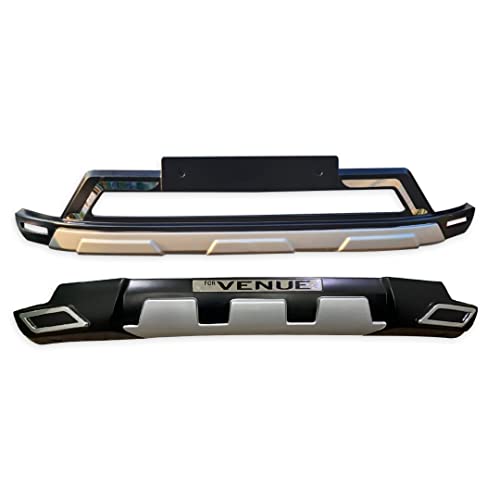Image of Acrylonitrile Butadiene Styrene (ABS) Front & Rear Bumper Protector Guard for Hyundai Venue 2022