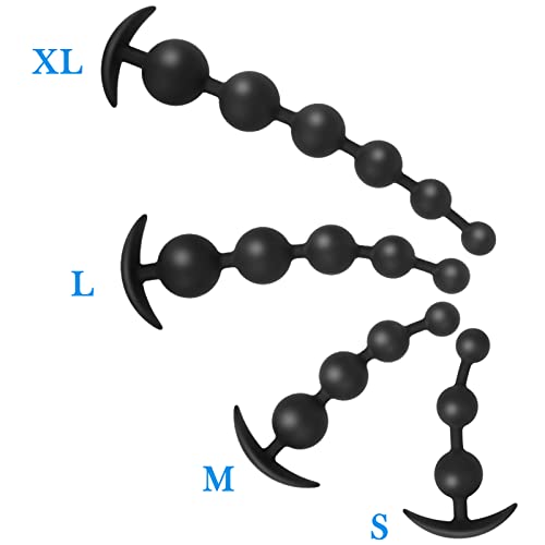 BDSMAGE Silikon Analkugeln Buttplug mit 5 Kugeln, Analplug Analkette mit Anal beads für Männer und Frauen, Extra Lang Anal Dildo Anal Hook Anus Masturbator Sex Toy Sexspielzeug (L)