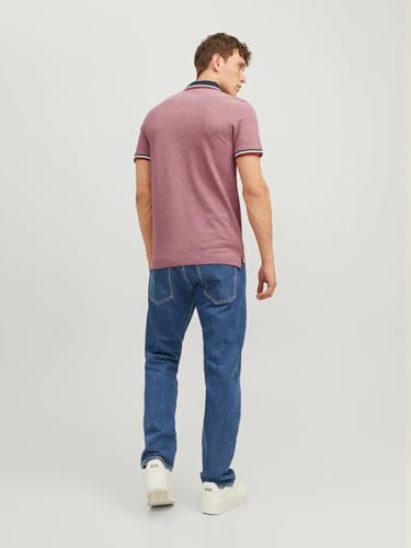 JACK & JONES Herren JJPAULOS Polo SS MP, Port Royal/Rio Red+Cloud Dancer, S – Ansicht 4