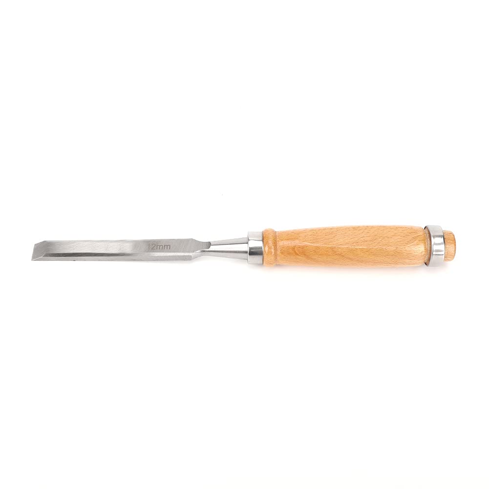 Chrome Vanadium Alloy Steel Chisel, 12mm Steel Chisel with Wooden Handle for Woodworking, and Easy to Use
