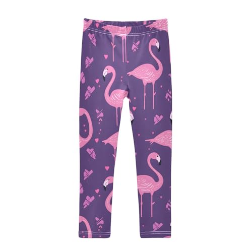 Cute Flamingos Girls Leggings Soft Stretch Workout Yoga Dance Pants for Kids Casual Tights