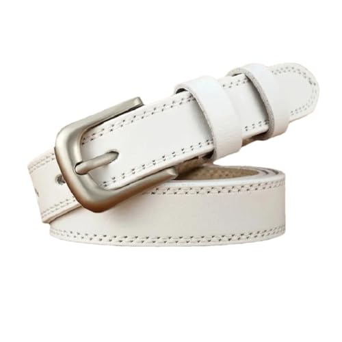 Women’S Fashion Vintage Split Leather Pin Buckle Casual Waistband Belt Solid Narrow 2.3Cm