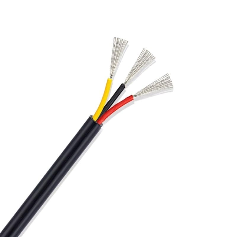 3-żyłowy kabel w osłonie 28-14AWG cynowana miedź PVC elastyczny przewód głośnikowy taśma audio LED 30M(3 Core-Black,16AWG)