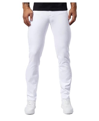 Men's Casual Jeans Comfortable Fashion Stretch Slim Fit Straight Denim Pants Trousers