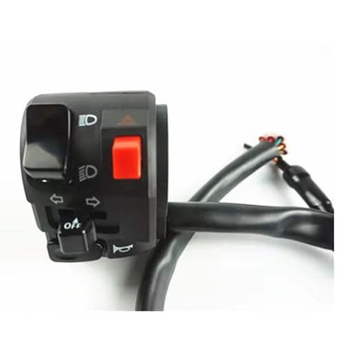 Interrupteur de commande de guidon de moto universel noir 22mm