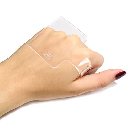LilyLeaf Handheld Makeup Mixing Palette - Transparent Hand Tray for Mixing Foundation - Clear Acrylic Blending Plate For Makeup Lovers and Professionals With Cute Storage Bag (L)
