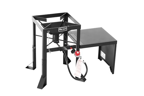 Outdoor Propane Double Burner Deep Fryer Cart - Perfect for fish fryers, Wings, Fries, Cajun Fry (130,000BTU Jet Burner)