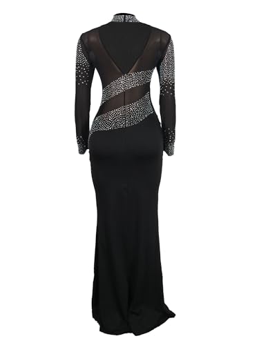 Image of Nagfar Women Rhinestone Sequin Birthday Party Sexy New Year Formal Dress