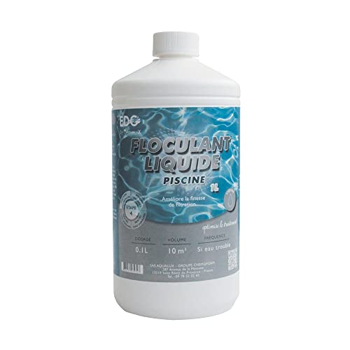 EDENEA - Floculant Clarifiant Piscine Liquide - Bouteille de 1 Litre - EDG - Eau cristalline