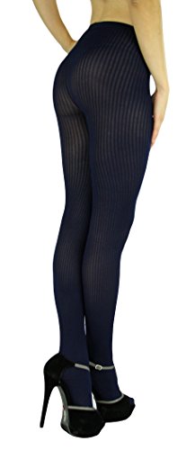 Image of ToBeInStyle Womens High Fashion Sheer Full Footed Vertical Stripe Tights