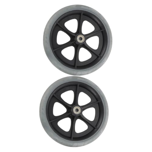 LIFKOME 2Pcs Front Wheelchair Wheels Replacement Parts Durable Swivel Design with Non Skid Treads Lightweight Construction for Enhanced Stability and Mobility Compatible with Standard