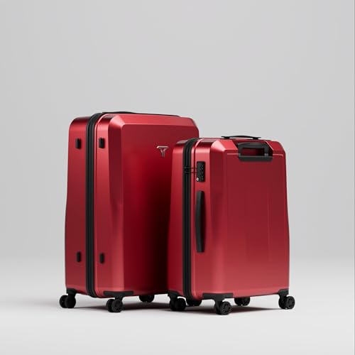 Image of Check-in Combo (Large - 75cm and Medium - 65cm) Trolley Bag & Free Backpack, Built-in Digital Weighing Scale, Cup Holder, 8 Smooth Wheels, ABS Hooks, PC Hard-Shell (Checkin Combo, Blood)