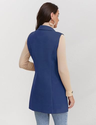 Image of IDEALSANXUN Plaid Vest for Women Fall Winter Sleeveless Blazer Jackets