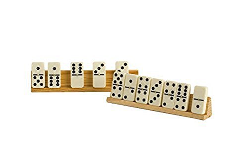 Wooden Domino Holder Tray, Set of 2