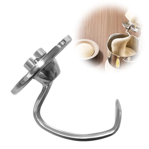 mizikuu Gancho de Masa de Acero Inoxidable para Kitchenaid, Gancho para Amasar para Batidoras de Pie de Cabeza Inclinable KitchenAid 4.5-5QT Gancho para Amasadora Apto para Lavavajillas