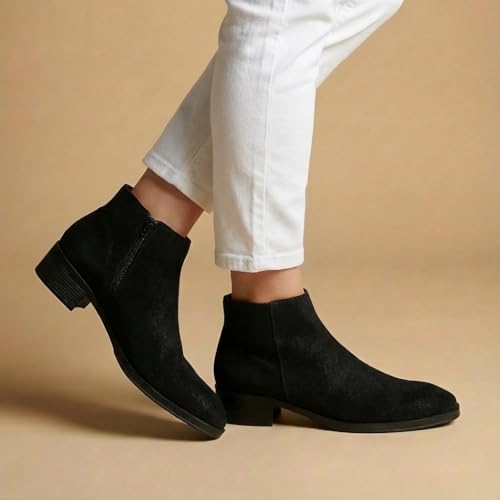 Image of Big Fox Men's Premium Suede Cuban Boots | Stylish Ankle-Length Casual Boots | Lightweight & Comfortable