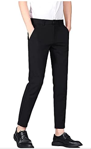 IRISES Men's Athletic Fit Straight Leg Casual Pants (Black)(28)-image-35