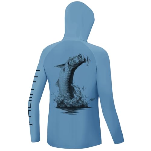 Palmyth Boys Fishing Shirt Youth Hoodie UPF 50+ Sun Protection Long Sleeve Hooded Shirts