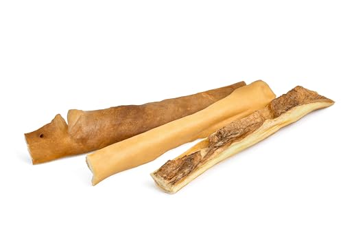 Kaureks Natur Hundeleckerlies, Rinderkopfhaut 1000g ca. 25-30 cm Kopfhaut Stangen für Hunde, wie Rinderknochen