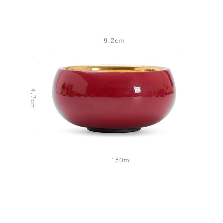 Tazas de té Pequeñas Taza de degustación té personal cerámica for el propietario Tazón dorado individual Juego taza grande Taza de té de Kungfu(B)